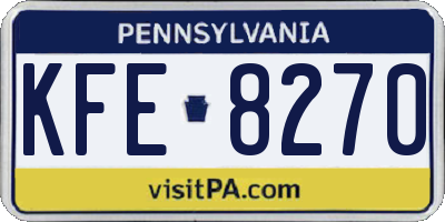 PA license plate KFE8270