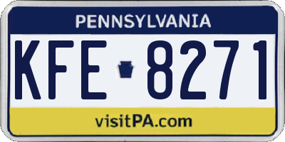 PA license plate KFE8271