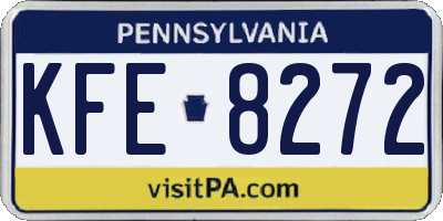 PA license plate KFE8272