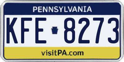 PA license plate KFE8273
