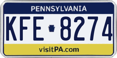 PA license plate KFE8274