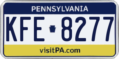 PA license plate KFE8277