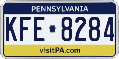 PA license plate KFE8284