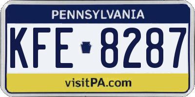PA license plate KFE8287