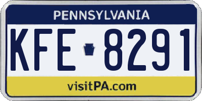 PA license plate KFE8291