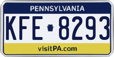 PA license plate KFE8293