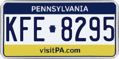 PA license plate KFE8295