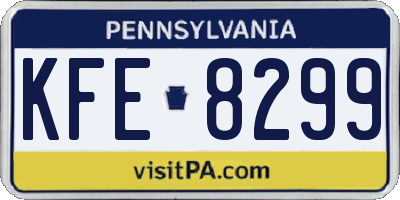 PA license plate KFE8299