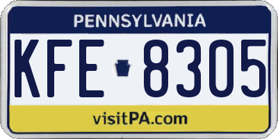 PA license plate KFE8305