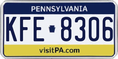 PA license plate KFE8306