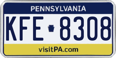 PA license plate KFE8308