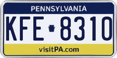 PA license plate KFE8310