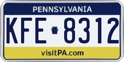PA license plate KFE8312