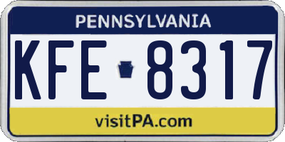 PA license plate KFE8317