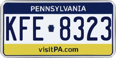 PA license plate KFE8323