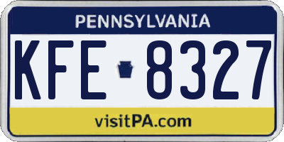 PA license plate KFE8327