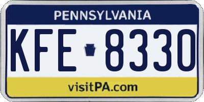 PA license plate KFE8330