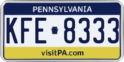 PA license plate KFE8333