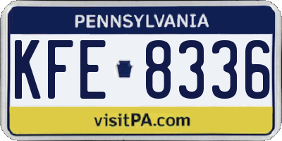 PA license plate KFE8336