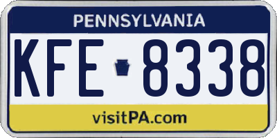 PA license plate KFE8338