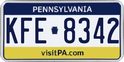 PA license plate KFE8342