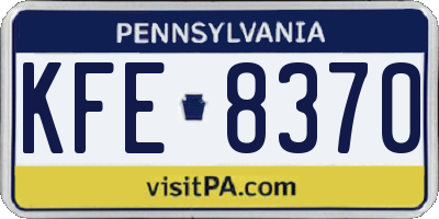 PA license plate KFE8370