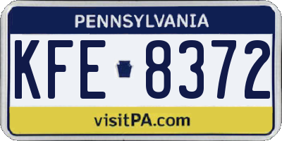 PA license plate KFE8372