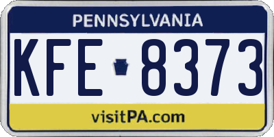 PA license plate KFE8373