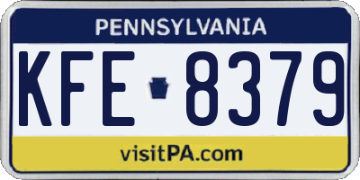 PA license plate KFE8379