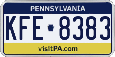 PA license plate KFE8383