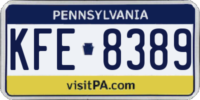 PA license plate KFE8389