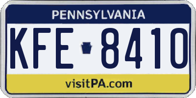 PA license plate KFE8410