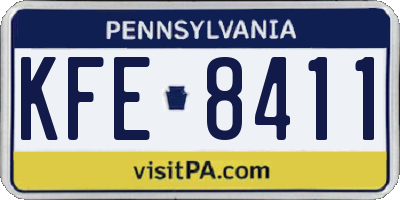 PA license plate KFE8411
