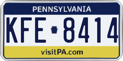 PA license plate KFE8414