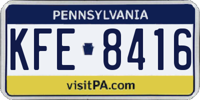 PA license plate KFE8416