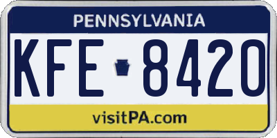 PA license plate KFE8420