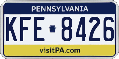 PA license plate KFE8426