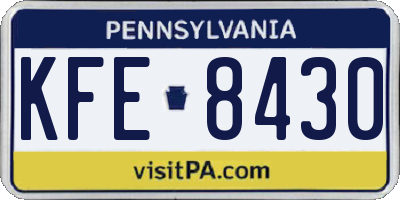 PA license plate KFE8430