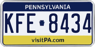 PA license plate KFE8434