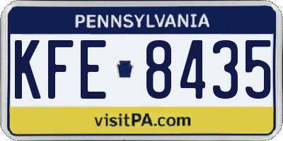 PA license plate KFE8435