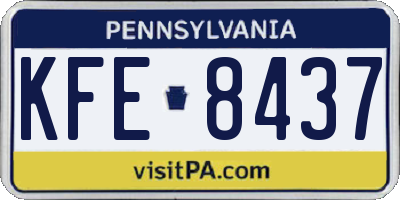 PA license plate KFE8437