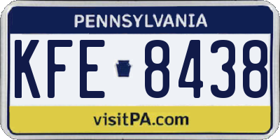 PA license plate KFE8438