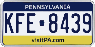 PA license plate KFE8439