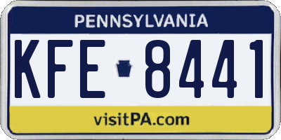 PA license plate KFE8441