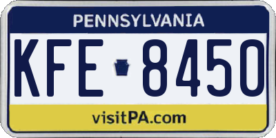 PA license plate KFE8450