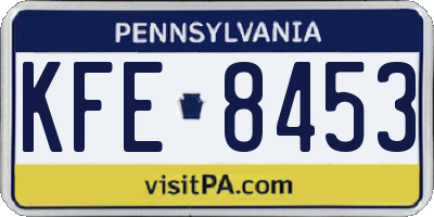 PA license plate KFE8453