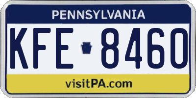 PA license plate KFE8460