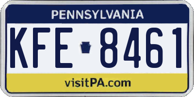 PA license plate KFE8461