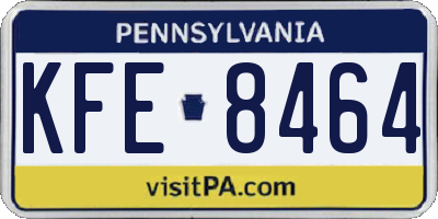 PA license plate KFE8464