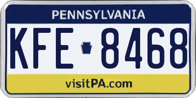 PA license plate KFE8468